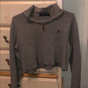 Cropped polo sweater